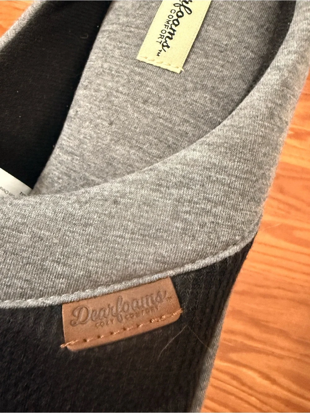 dearfoams Gray and Black Quilted Slip-On Slippers